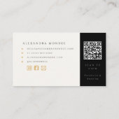 Trouwfotograaf Zwart & Goud QR Code Visitekaartje (Achterkant)