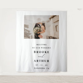 Trouwfotohokje-achtergrond met foto wandkleed