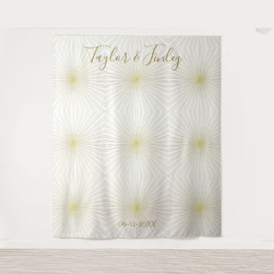 Trouwfotohokje achtergrond wit goud deco licht wandkleed