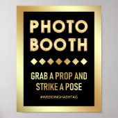 Trouwfotohokje met vergulde marquee letters poster (Voorkant)