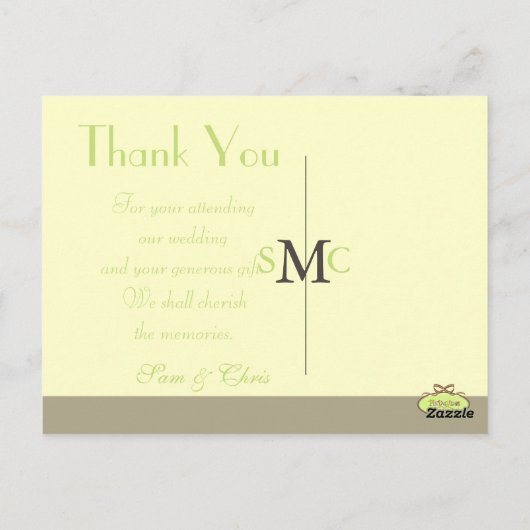 Trouwfoto's Dank u briefkaarten, duidelijk Briefkaart (Achterkant)