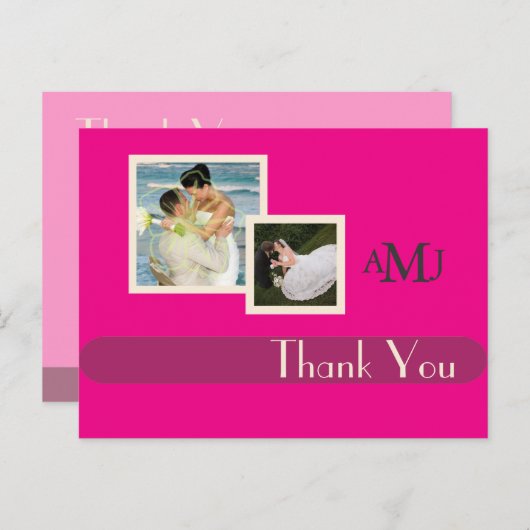 Trouwfoto's Dank u briefkaarten, duidelijk Briefkaart (Voorkant / Achterkant)