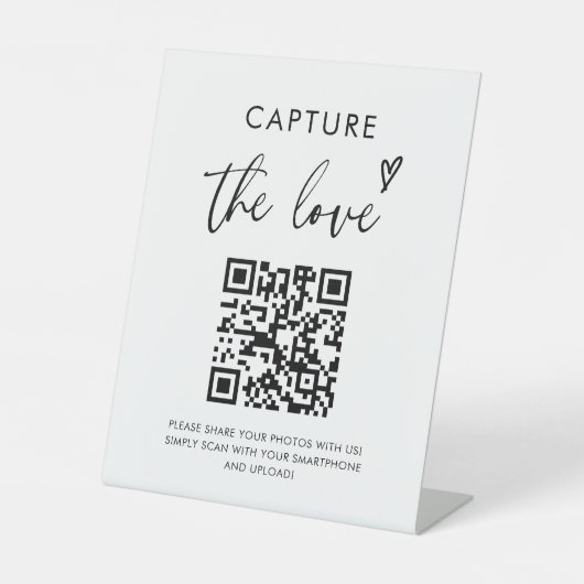 Trouwfoto's deel de liefde QR-code bord Reclamebord Met Voetstuk (Voorkant)