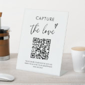 Trouwfoto's deel de liefde QR-code bord Reclamebord Met Voetstuk (Insitu)