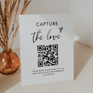 Trouwfoto's deel de liefde QR-code bord Reclamebord Met Voetstuk