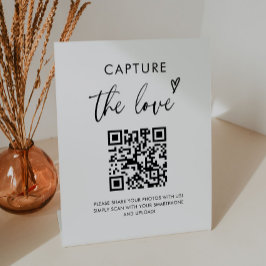 Trouwfoto's deel de liefde QR-code bord Reclamebord Met Voetstuk