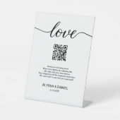 Trouwfoto's deel QR-code Love Script Reclamebord Met Voetstuk (Voorkant)