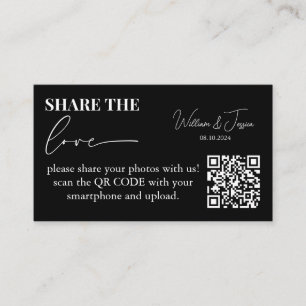 Trouwfoto's delen Deel de liefde QR Code Enc Informatiekaartje