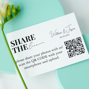 Trouwfoto's delen Deel de Love QR-code Informatiekaartje