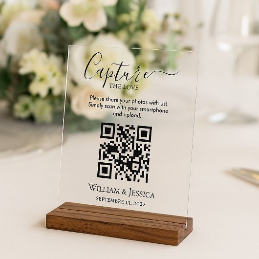 Trouwfoto's Delen Met QR Code Acryl Bord