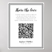 Trouwfoto's Delen van de Liefde QR Scan Zwart & Wi Poster (Voorkant)