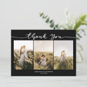 Trouwfoto's Elegante Zwarte Bedankt Script (Staand voorkant)