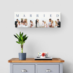 Trouwfoto's GETROUWD 7 Foto Collage Canvas Afdruk