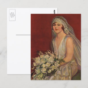 Trouwfoto's in vintage stijl, Victoriaanse bruid Briefkaart