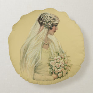 Trouwfoto's in vintage stijl, Victoriaanse bruid Rond Kussen
