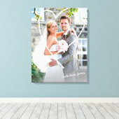 TROUWFOTO's lief hart overlay om zelf te tekenen Canvas Afdruk (Insitu (Houten vloer))