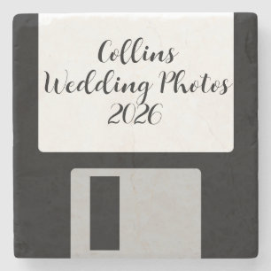 Trouwfoto's Stenen Onderzetter Retro Floppy Disk