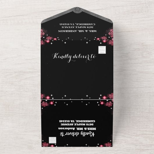 Trouwfoto's Tekst Aangepaste Trouwdag All In One Uitnodiging (Buitenkant)