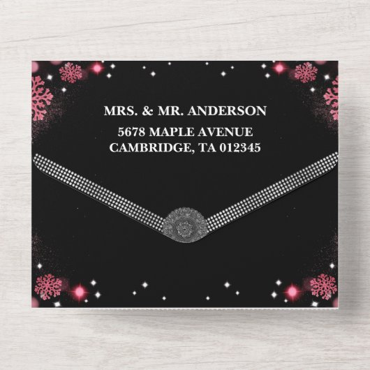 Trouwfoto's Tekst Aangepaste Trouwdag All In One Uitnodiging (Achterkant)