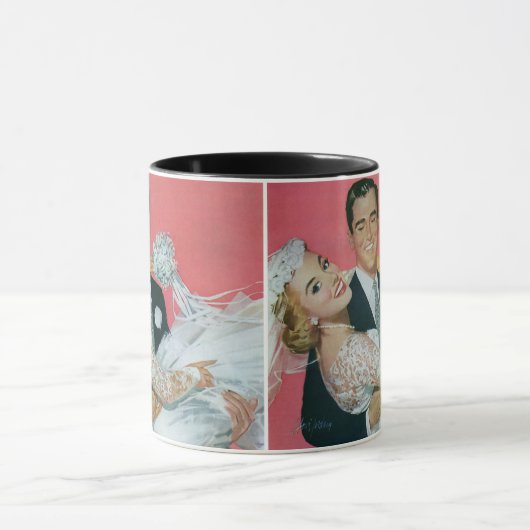 Trouwfoto's van pasgetrouwden, bruidegom draagt br mok (Midden)