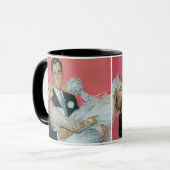 Trouwfoto's van pasgetrouwden, bruidegom draagt br mok (Voorkant links)