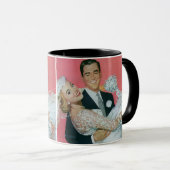 Trouwfoto's van pasgetrouwden, bruidegom draagt br mok (Voorkant rechts)