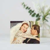 Trouwfoto's van pasgetrouwden, gelukkige bruid en  aankondiging (Staand voorkant)