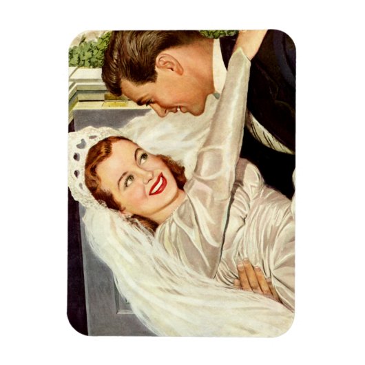 Trouwfoto's van pasgetrouwden, gelukkige bruid en  magneet (Verticaal)