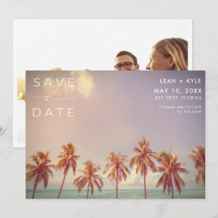 Trouwfoto's voor strandbestemming in Florida Save The Date