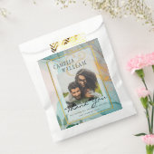 TROUWFOTO'S ZAKJES Zeeglas Teal Goud Inkt (Gezegeld)