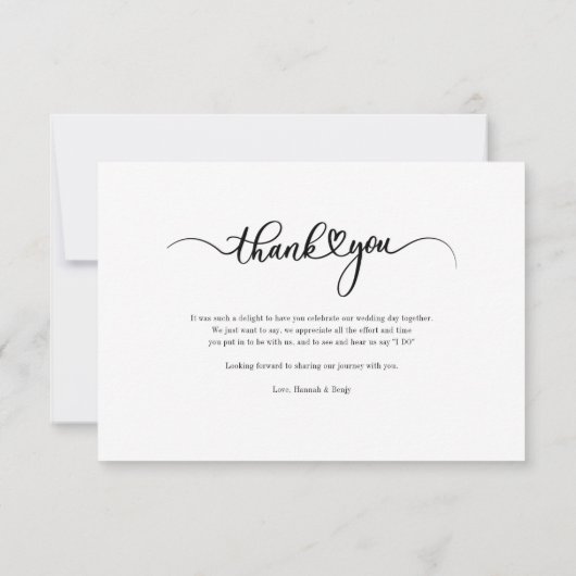 Trouwfotoscript bedankt notitiekaartje (Achterkant)