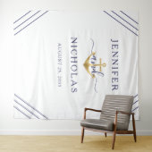 Trouwfotostand achtergrond Nautical Goud Anker Wandkleed (In Situ (horizontaal))