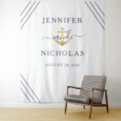 Trouwfotostand achtergrond Nautical Goud Anker Wandkleed (In situ)