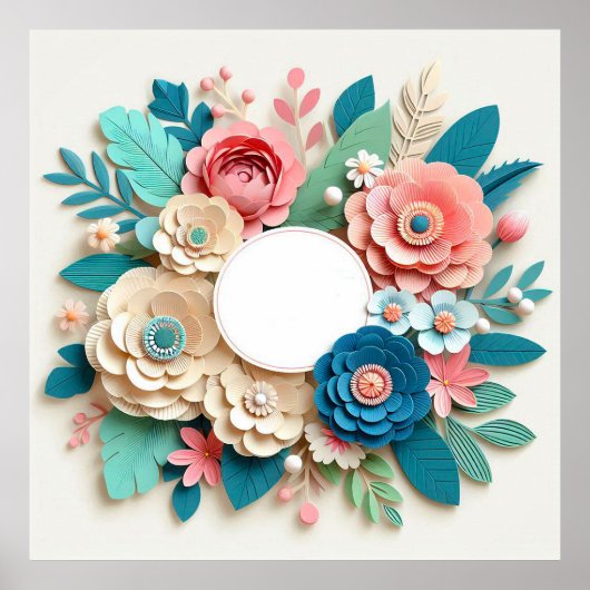 Trouwframe met bloemen poster (Voorkant)