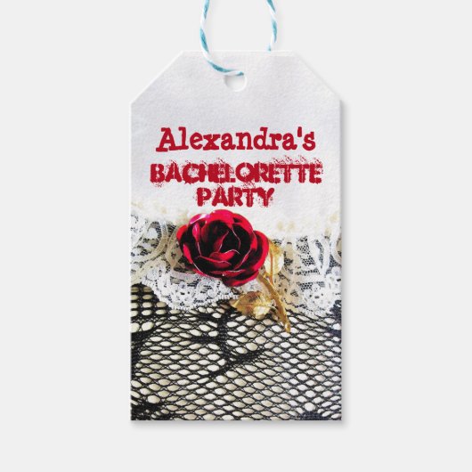 trouwgarter girly bachelorette cadeaulabel (Voorkant)