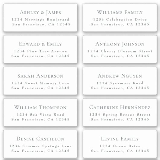 Trouwgast Adresetiketten BESTELLEN 6" of 8"! Sticker (Voorkant)