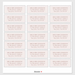 Trouwgast adreslabel 21 verschillende adressen sticker