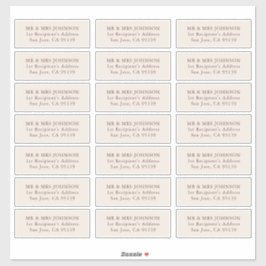 Trouwgast adreslabel 21 verschillende adressen sticker