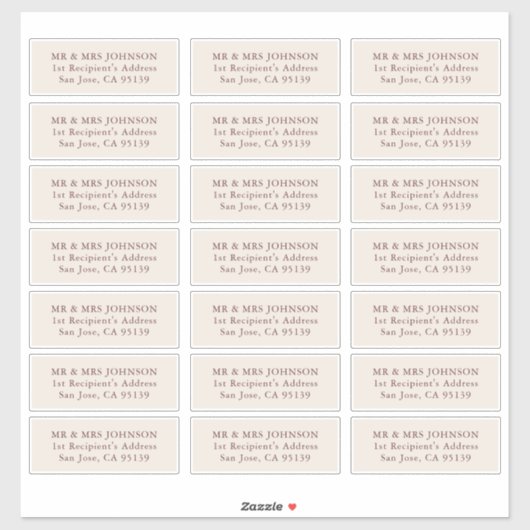 Trouwgast adreslabel 21 verschillende adressen sticker (Vel)