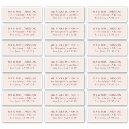 Trouwgast adreslabel 21 verschillende adressen sticker (Voorkant)