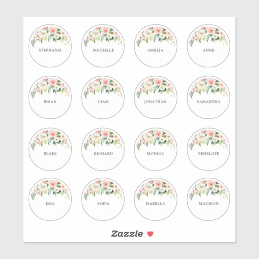  trouwgast Naam Bedankt Sticker (Vel)