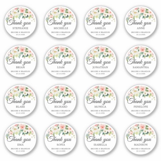  trouwgast Naam Bedankt Sticker (Voorkant)