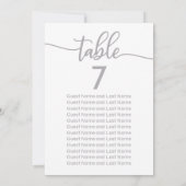 Trouwgast Zitplaatsen Zilver Kalligrafie Kaart (Achterkant)