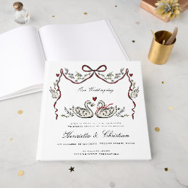 Trouwgastboek Elegante Zwanen Liefdesverhaal Gastenboek