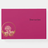 Trouwgastboek klassiek roze en goud gastenboek (Achterkant)