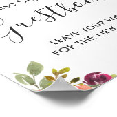 Trouwgastboek met nautisch anker en bloemen poster (Hoek)