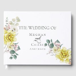 Trouwgastenboek | Elegante zonnige gele bloemen Gastenboek