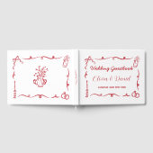 Trouwgastenboek grillige hand getekend gastenboek (Volledig)