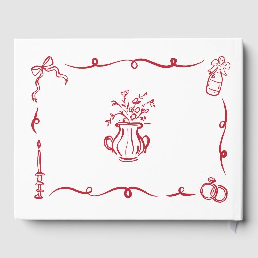 Trouwgastenboek grillige hand getekend gastenboek (Achterkant)