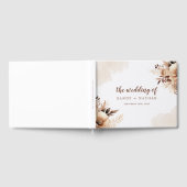 Trouwgastenboek in bloemige boho beige tinten gastenboek (Volledig)